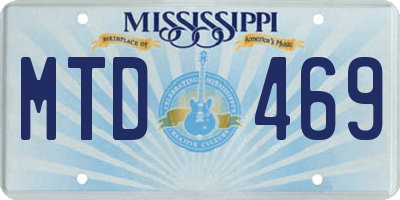MS license plate MTD469
