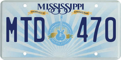 MS license plate MTD470