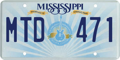 MS license plate MTD471