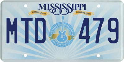 MS license plate MTD479