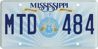 MS license plate MTD484