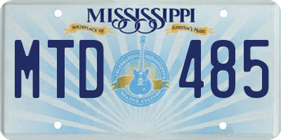 MS license plate MTD485