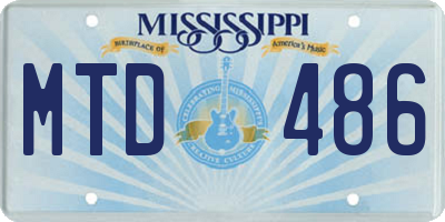 MS license plate MTD486
