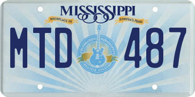 MS license plate MTD487