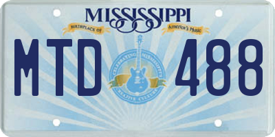 MS license plate MTD488
