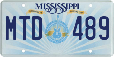 MS license plate MTD489