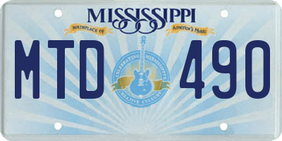 MS license plate MTD490