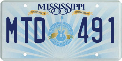 MS license plate MTD491