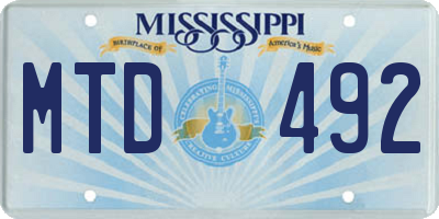 MS license plate MTD492