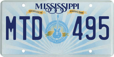 MS license plate MTD495