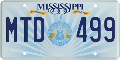 MS license plate MTD499