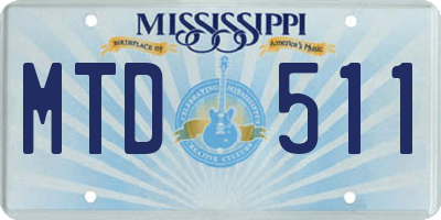 MS license plate MTD511