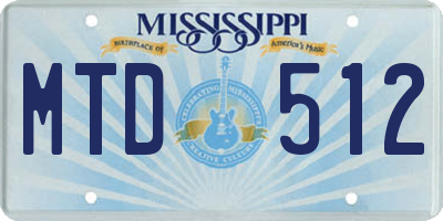MS license plate MTD512