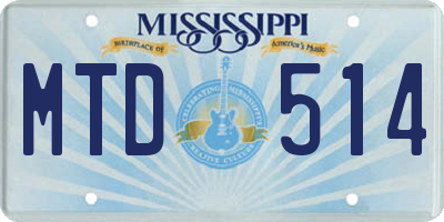 MS license plate MTD514