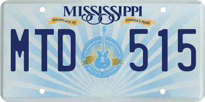 MS license plate MTD515