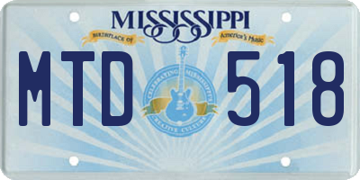 MS license plate MTD518