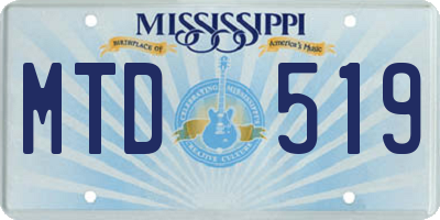 MS license plate MTD519