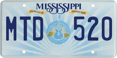 MS license plate MTD520