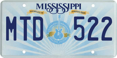 MS license plate MTD522