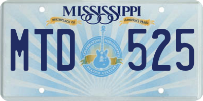 MS license plate MTD525