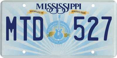 MS license plate MTD527