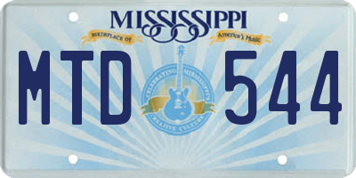 MS license plate MTD544