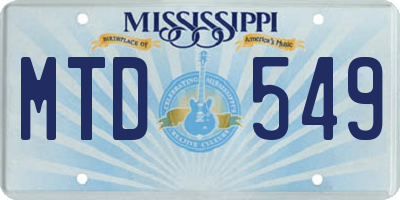 MS license plate MTD549