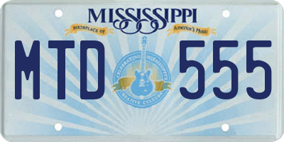 MS license plate MTD555