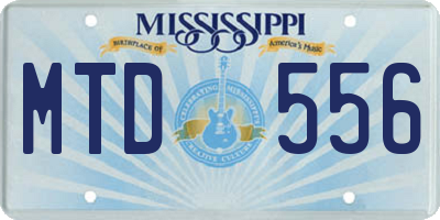 MS license plate MTD556