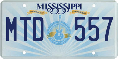 MS license plate MTD557