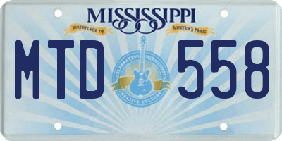MS license plate MTD558