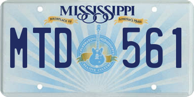 MS license plate MTD561