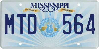 MS license plate MTD564