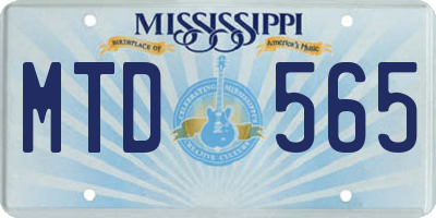 MS license plate MTD565