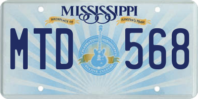MS license plate MTD568