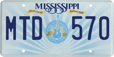 MS license plate MTD570