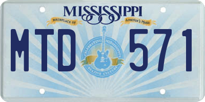 MS license plate MTD571