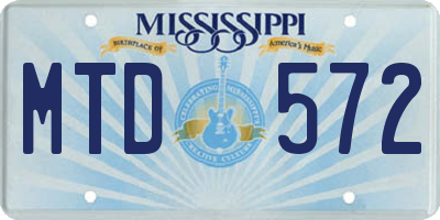 MS license plate MTD572