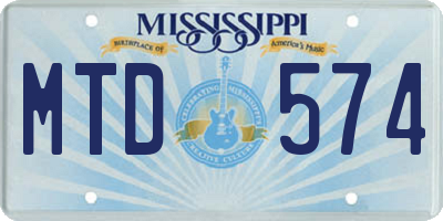MS license plate MTD574