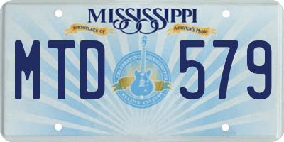 MS license plate MTD579