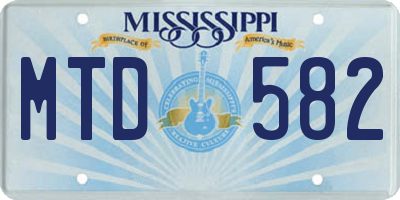 MS license plate MTD582