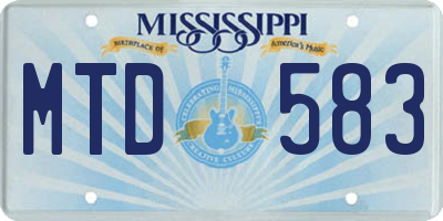 MS license plate MTD583