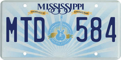 MS license plate MTD584