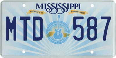 MS license plate MTD587