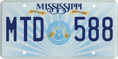 MS license plate MTD588
