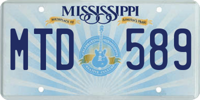MS license plate MTD589