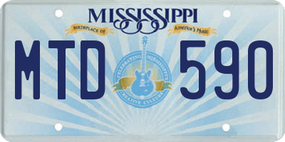 MS license plate MTD590