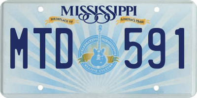 MS license plate MTD591
