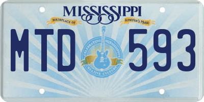 MS license plate MTD593