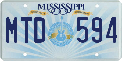 MS license plate MTD594